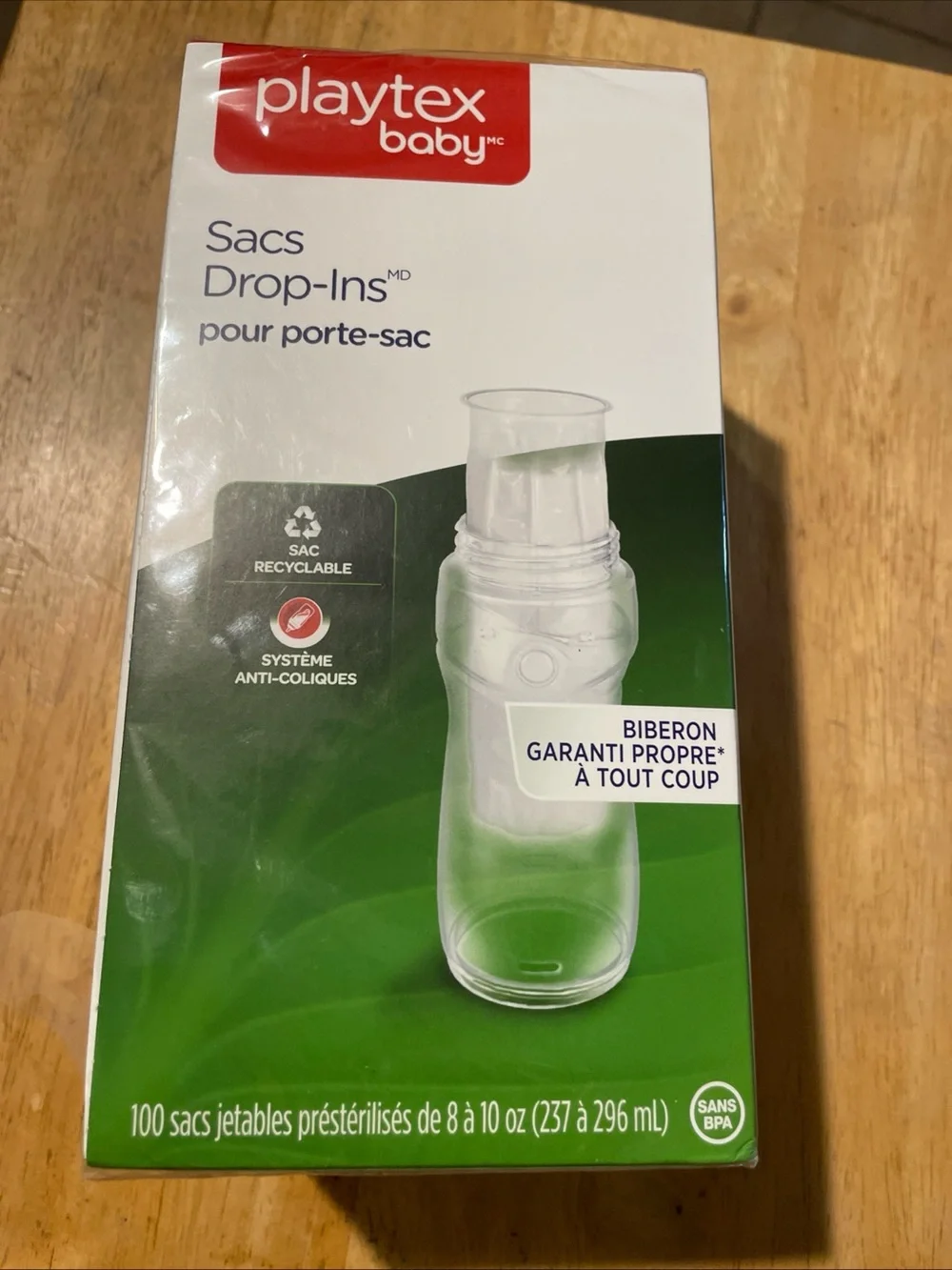 New Playtex Baby Drop-Ins Liners 8-10 oz 100 liners